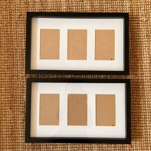 Black Multi-Opening Picture Frame Set with White Mats